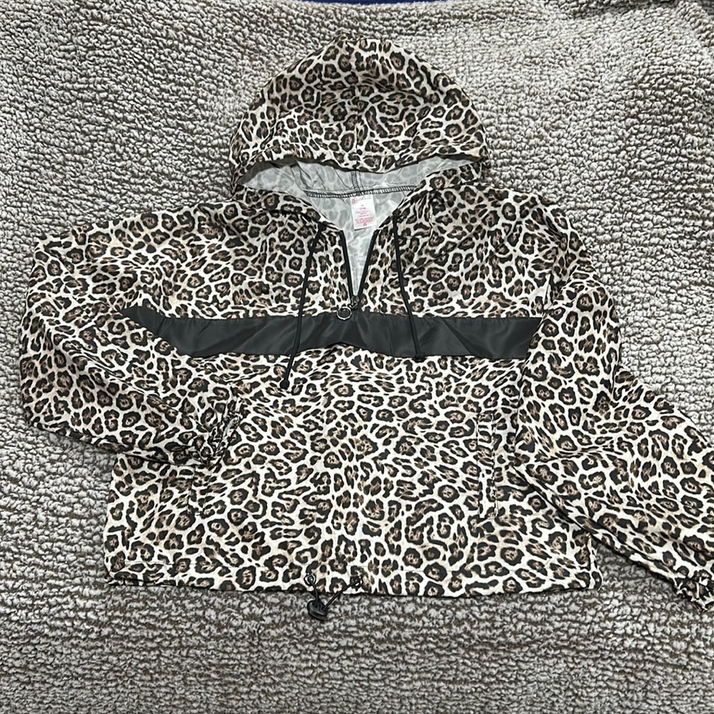 Leopard Print Crop Windbreaker